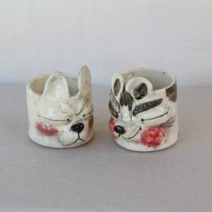Little creatures with closed eyes, Made by Jo Ceramics